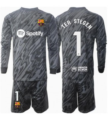 Barcelona Ter Stegen #1 Brankář Alternativní dres komplet pro Děti 2024-25 Dlouhým Rukávem (+ Krátké kalhoty)
